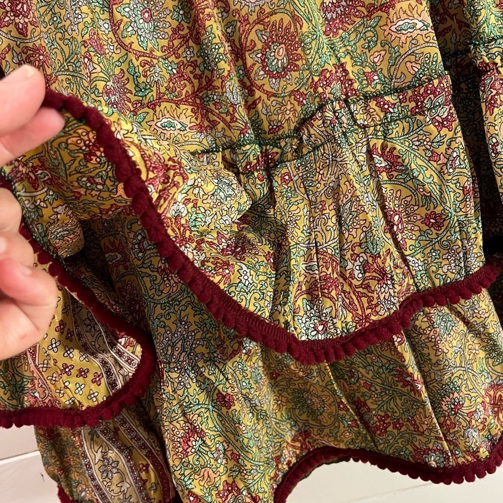 ANISA – Silk• Multicolor Ruffle Skirt M/L - Picture 6 of 10